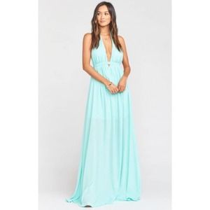 NEW Show Me Your Mumu Luna Halter Dress Sea Glass